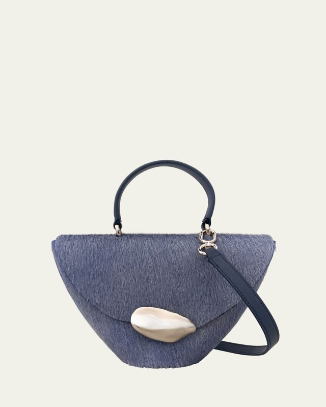 Orb Flap Leather Top-Handle Bag